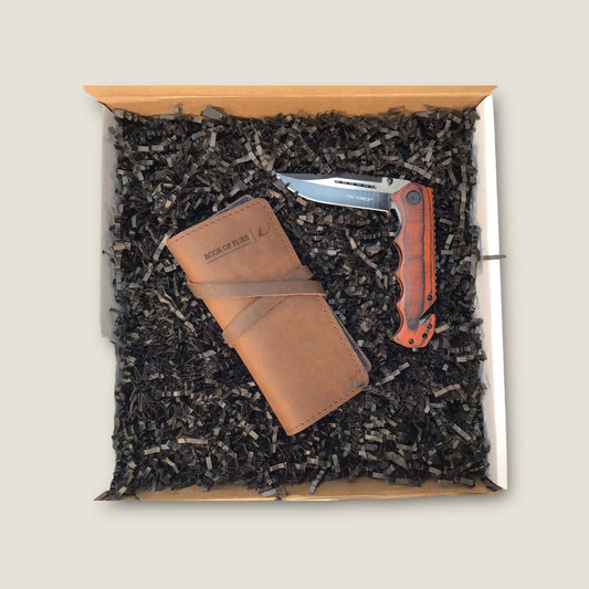 Leather Book of Flies & Knife