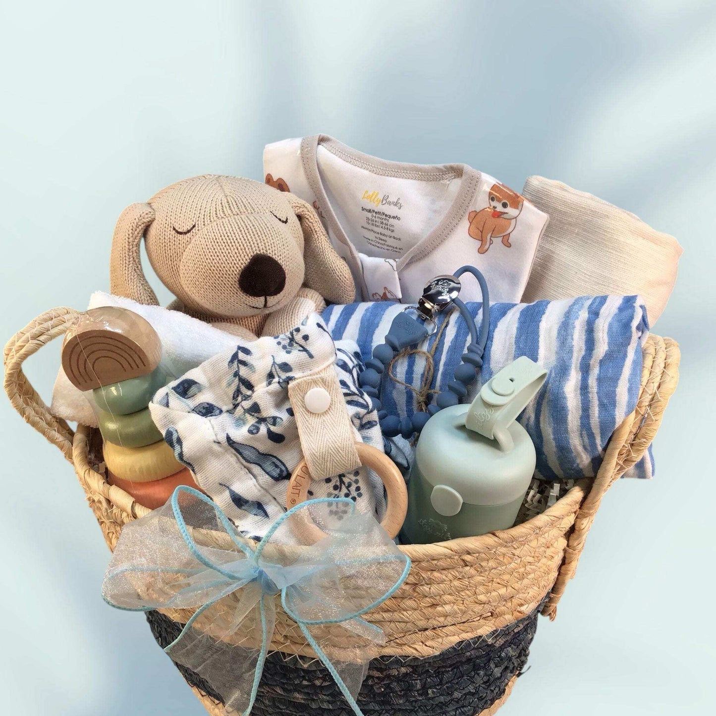 Baby's Snuggle Puppy Organic Baby Gift Basket
