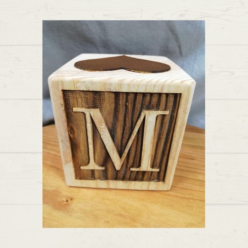 personalized wooden baby block keepsake