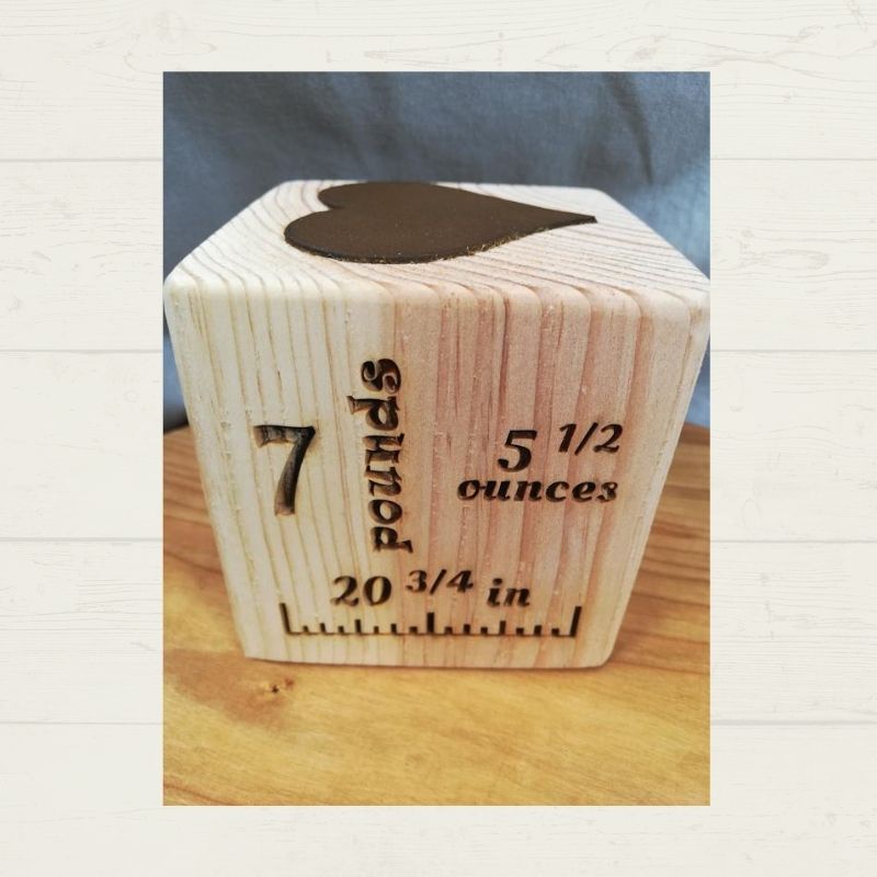 personalized wooden baby block keepsake