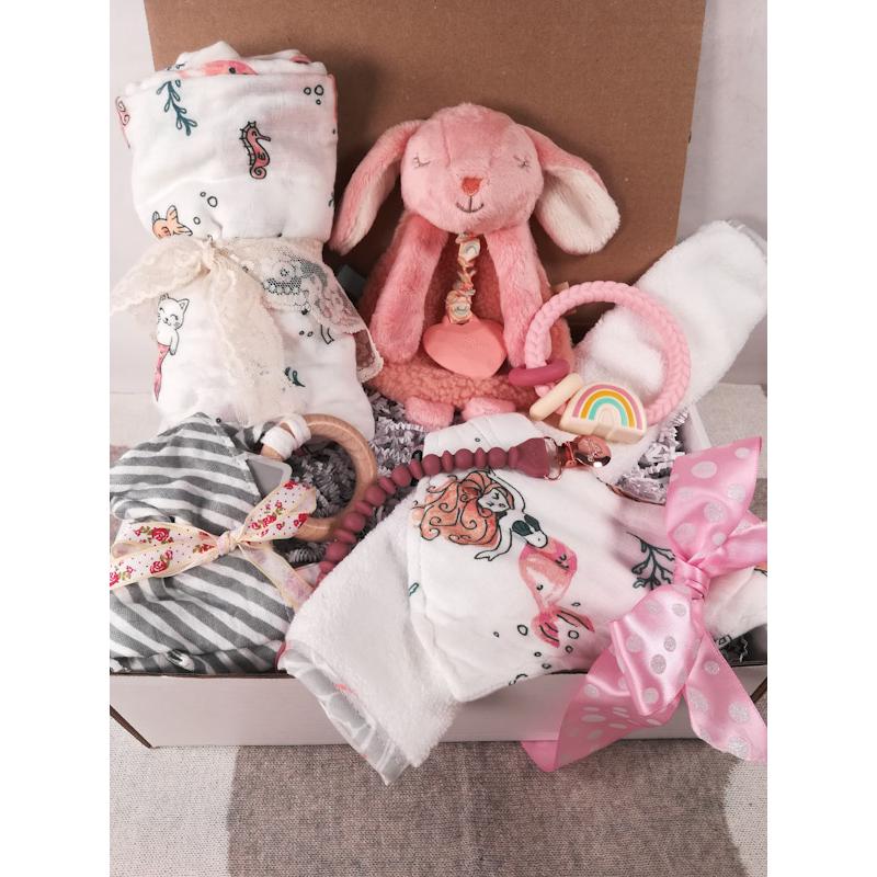 GBDS Welcome New Baby Gift Box - Pink - baby bath set - baby girl gifts - new  baby gift basket