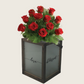 Dozen Roses in Wooden Candle Box